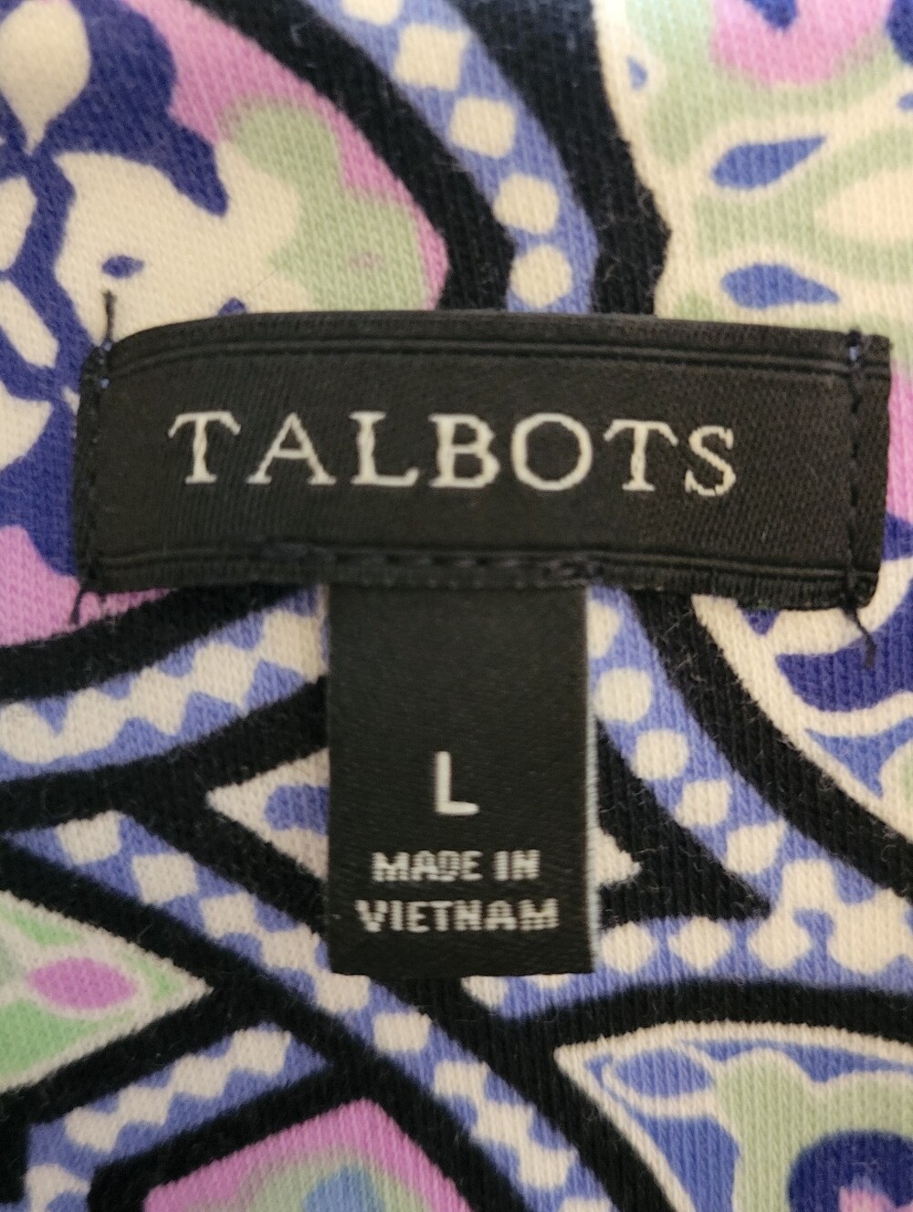 Talbots Edie Blue & Purple Sleeveless Fit & Flare Dress Size Large - Picture 5 of 5